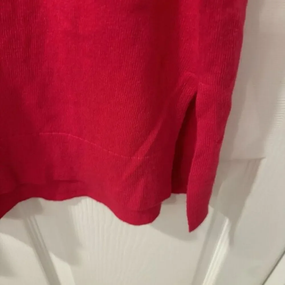 J Crew womens sz L Re-imagined‎ V neck oversize wool blend Pink Sweater preppy